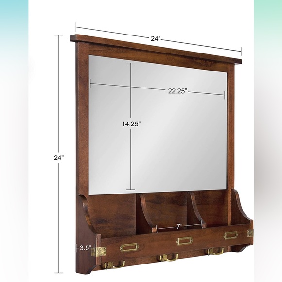 COPY - New! Decorative wood organizer with mirror - Picture 2 of 6